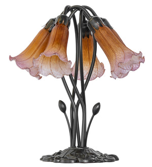 Meyda Tiffany - 262222 - Five Light Table Lamp - Amber/Purple - Mahogany Bronze