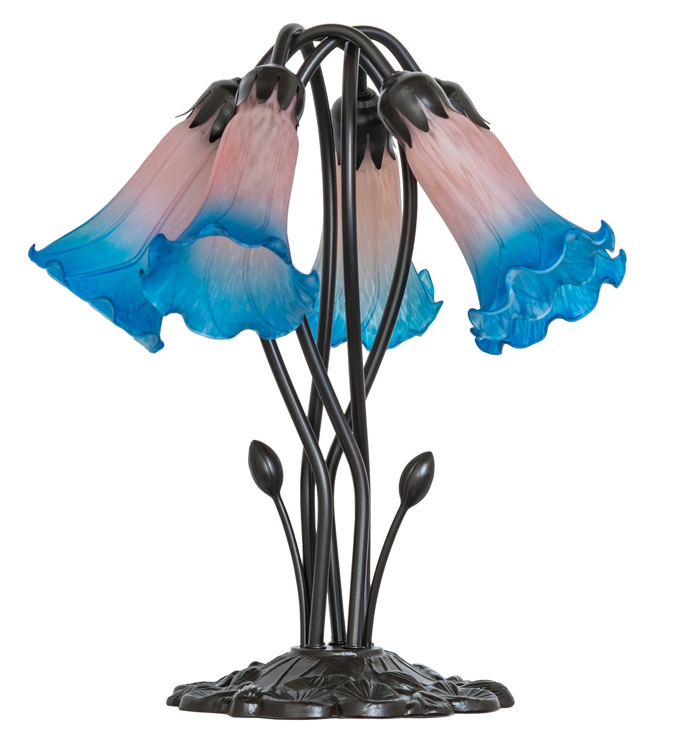 Meyda Tiffany - 262223 - Five Light Table Lamp - Blue/Pink - Mahogany Bronze