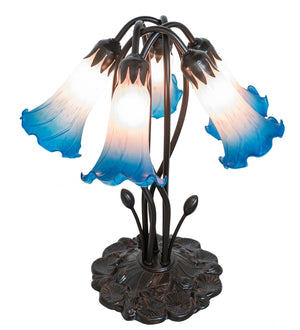 Meyda Tiffany - 262223 - Five Light Table Lamp - Blue/Pink - Mahogany Bronze