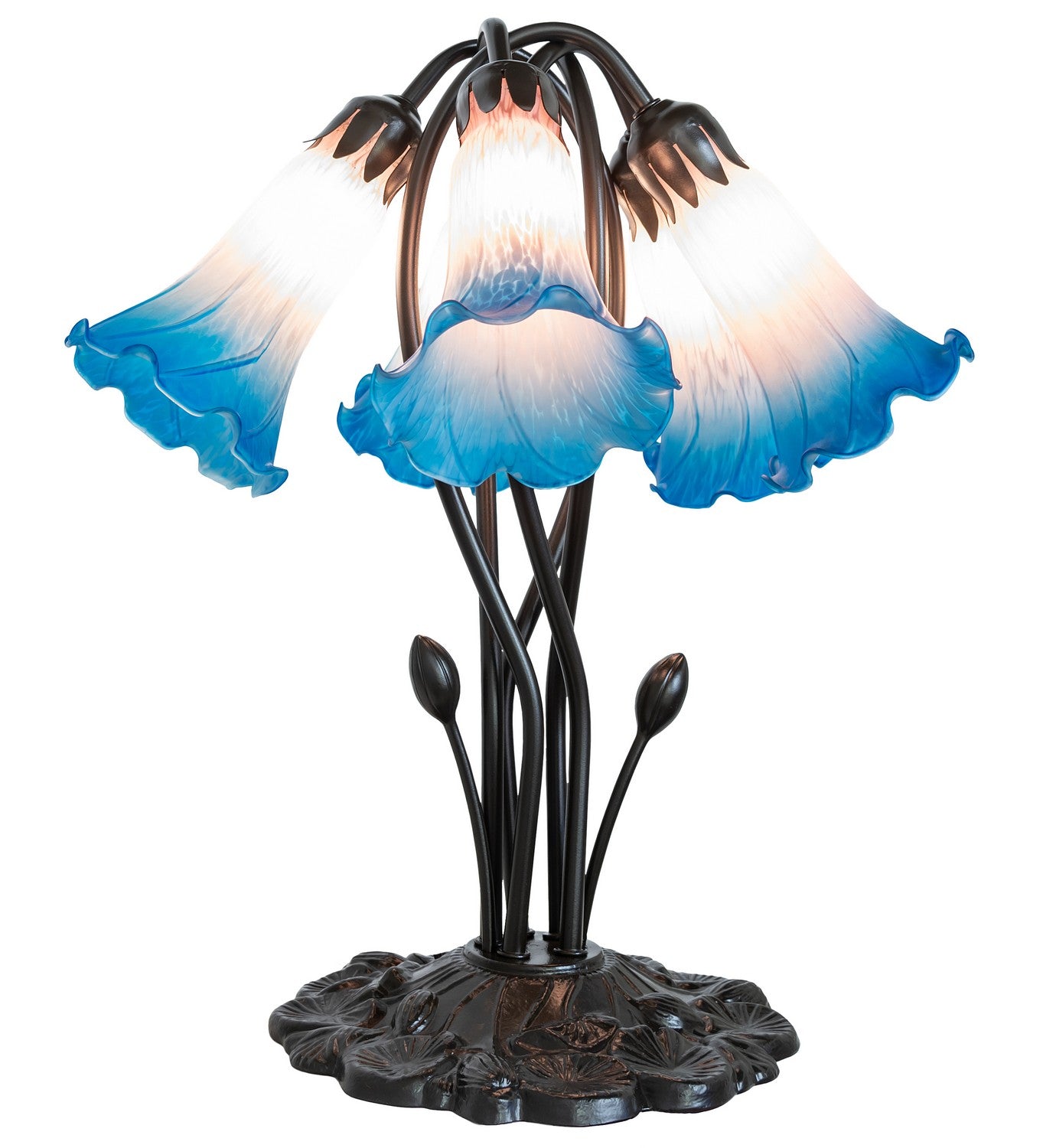 Meyda Tiffany - 262223 - Five Light Table Lamp - Blue/Pink - Mahogany Bronze