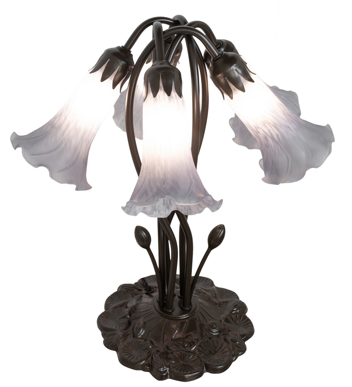 Meyda Tiffany - 262225 - Five Light Table Lamp - Gray - Mahogany Bronze