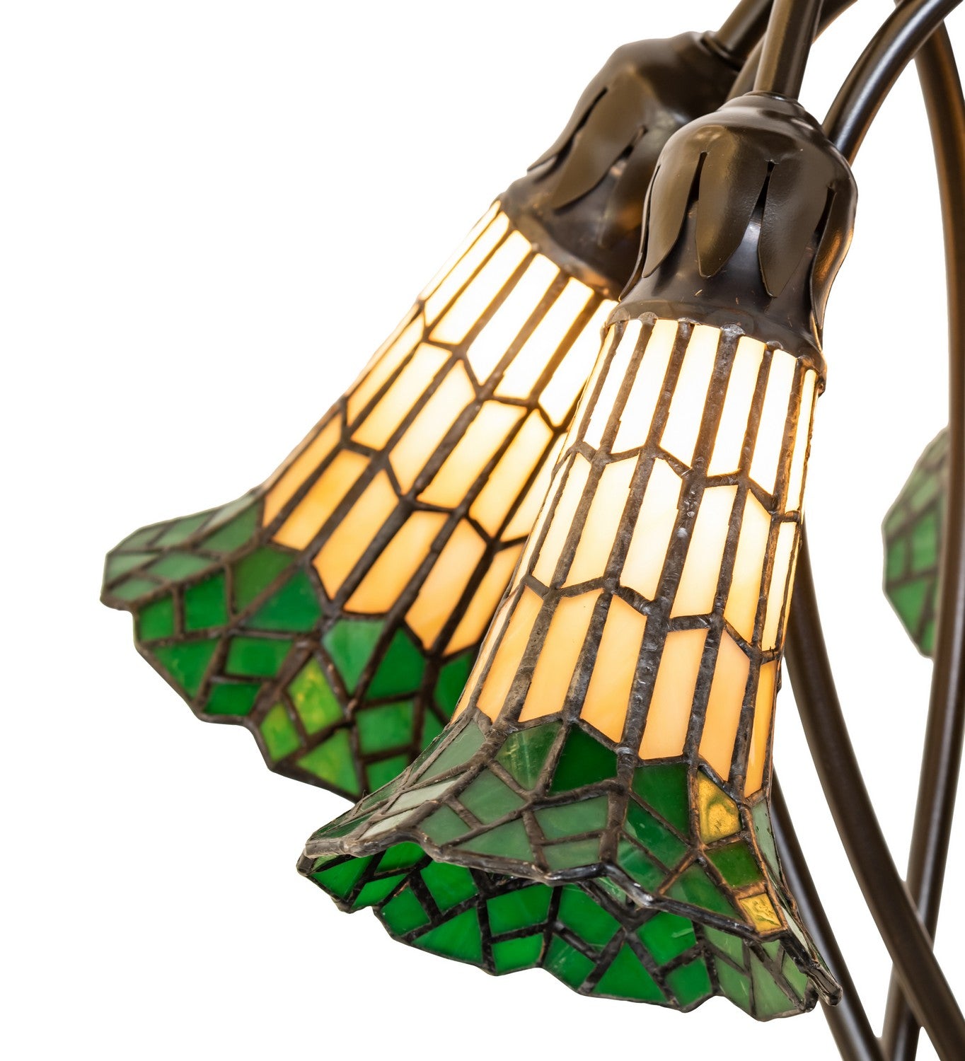 Meyda Tiffany - 262228 - Five Light Table Lamp - Stained Glass Pond Lily - Mahogany Bronze