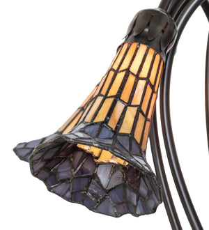 Meyda Tiffany - 262229 - Five Light Table Lamp - Stained Glass Pond Lily - Mahogany Bronze