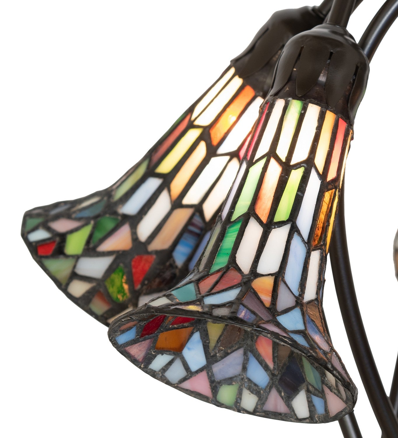 Meyda Tiffany - 262234 - Five Light Table Lamp - Stained Glass Pond Lily - Mahogany Bronze