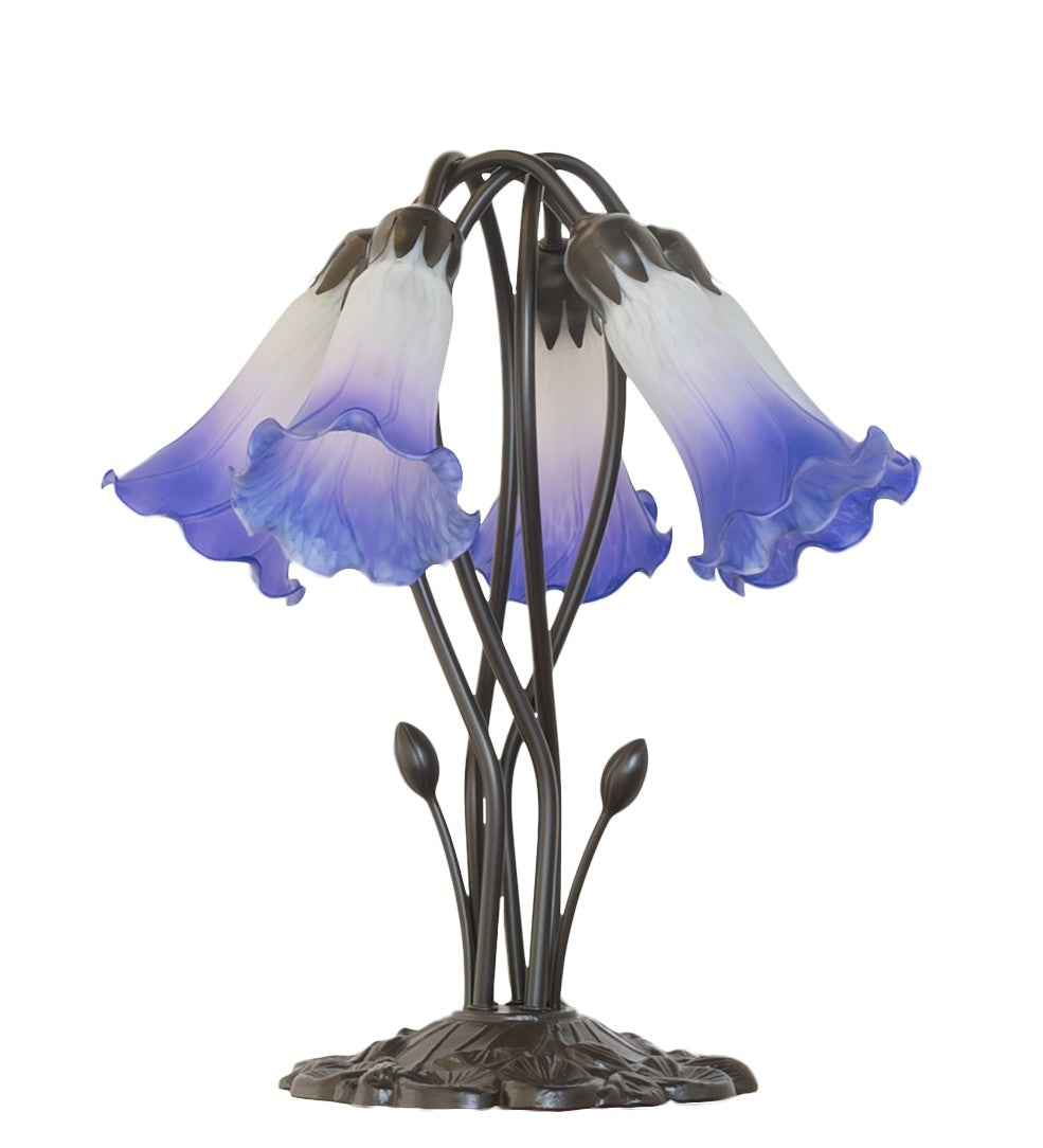 Meyda Tiffany - 262235 - Five Light Table Lamp - Blue/White - Mahogany Bronze