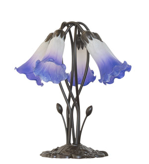 Meyda Tiffany - 262235 - Five Light Table Lamp - Blue/White - Mahogany Bronze