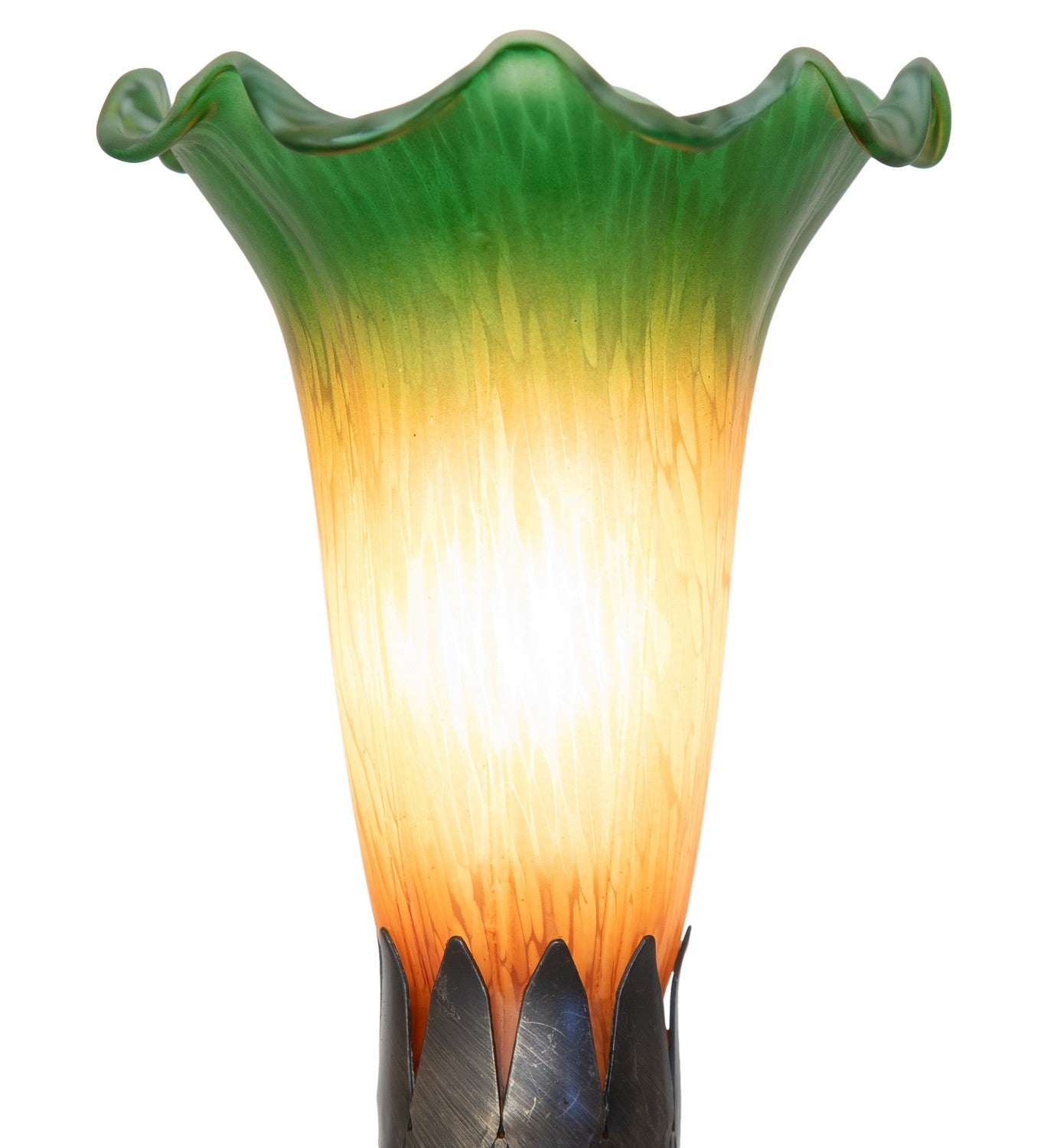 Meyda Tiffany - 262935 - One Light Mini Lamp - Amber/Green - Antique Brass