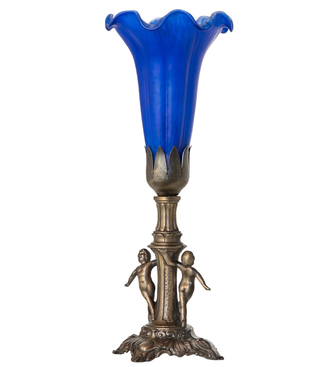 Meyda Tiffany - 262936 - One Light Mini Lamp - Blue - Antique Brass