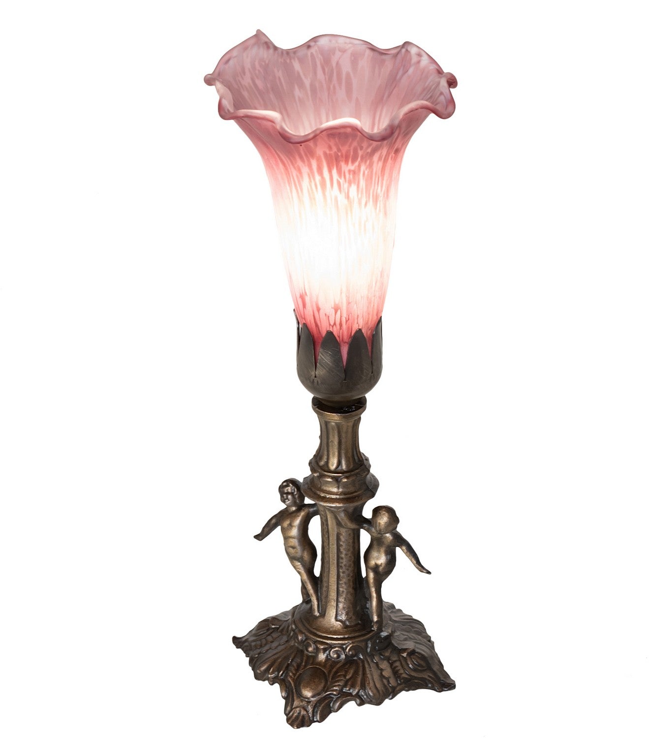 Meyda Tiffany - 262937 - One Light Mini Lamp - Lavender - Antique Brass