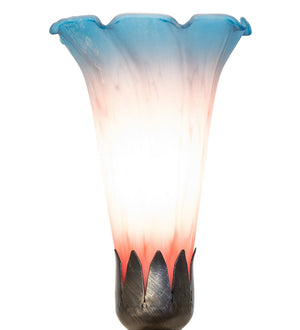 Meyda Tiffany - 262939 - One Light Mini Lamp - Pink/Blue - Antique Brass