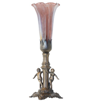 Meyda Tiffany - 262940 - One Light Mini Lamp - Purple Iridescent - Antique Brass