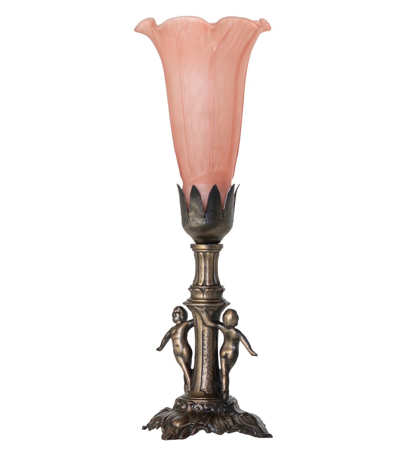 Meyda Tiffany - 262941 - One Light Mini Lamp - Pink - Antique Brass