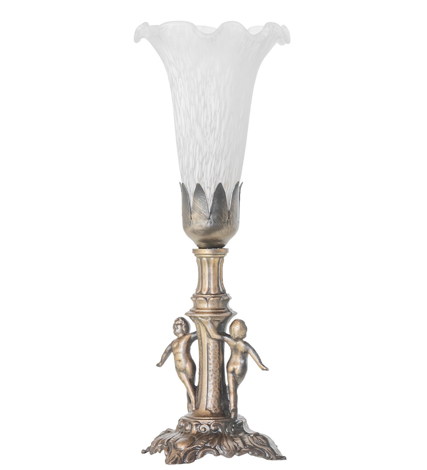 Meyda Tiffany - 262942 - One Light Mini Lamp - White - Antique Brass