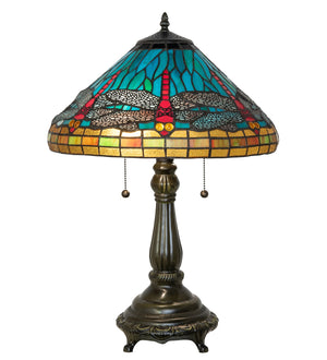 Meyda Tiffany - 268332 - Two Light Table Lamp - Tiffany Dragonfly - Mahogany Bronze