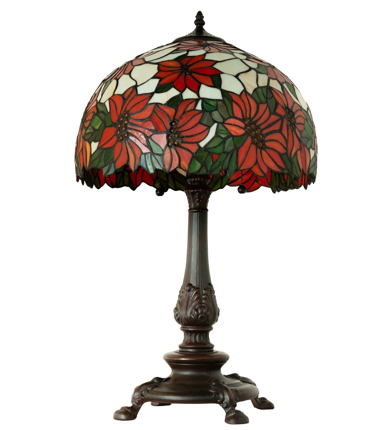 Meyda Tiffany - 269104 - Two Light Table Lamp - Poinsettia - Mahogany Bronze