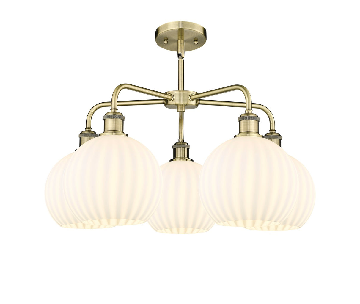 Innovations - 516-5CR-AB-G1217-8WV - LED Chandelier - Ballston - Antique Brass