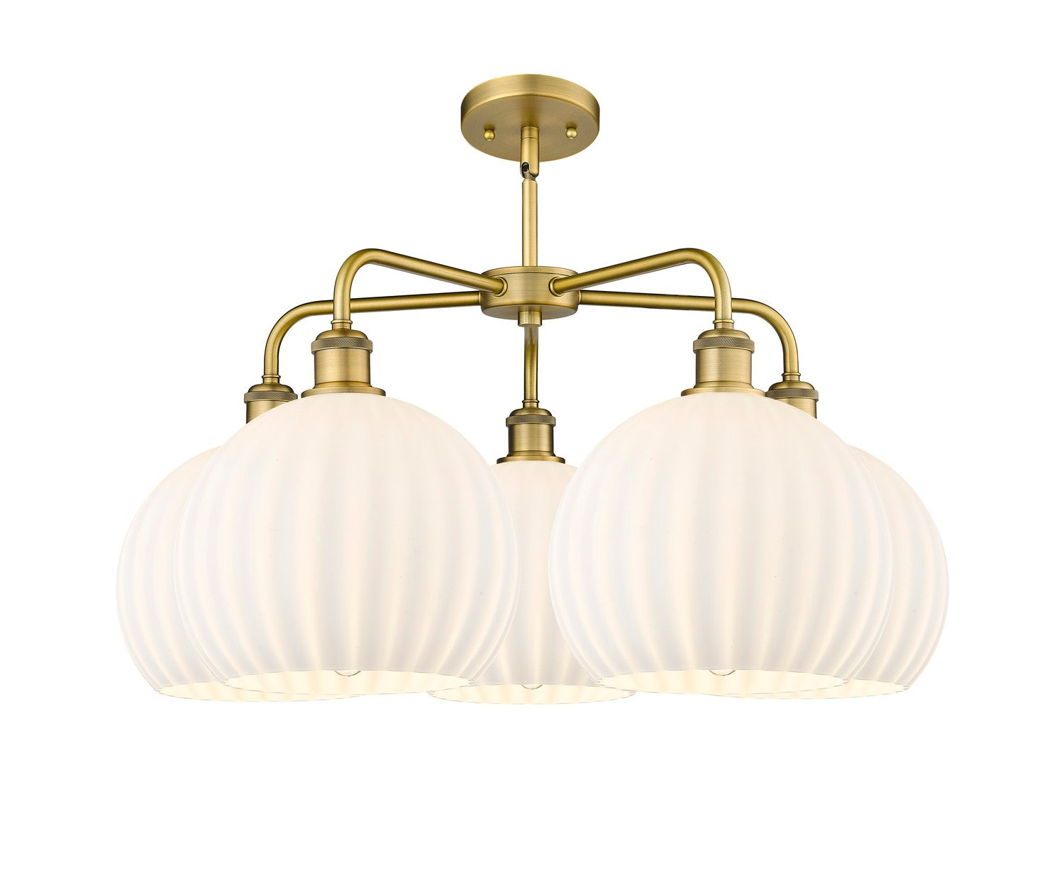 Innovations - 516-5CR-BB-G1217-10WV - LED Chandelier - Ballston - Brushed Brass