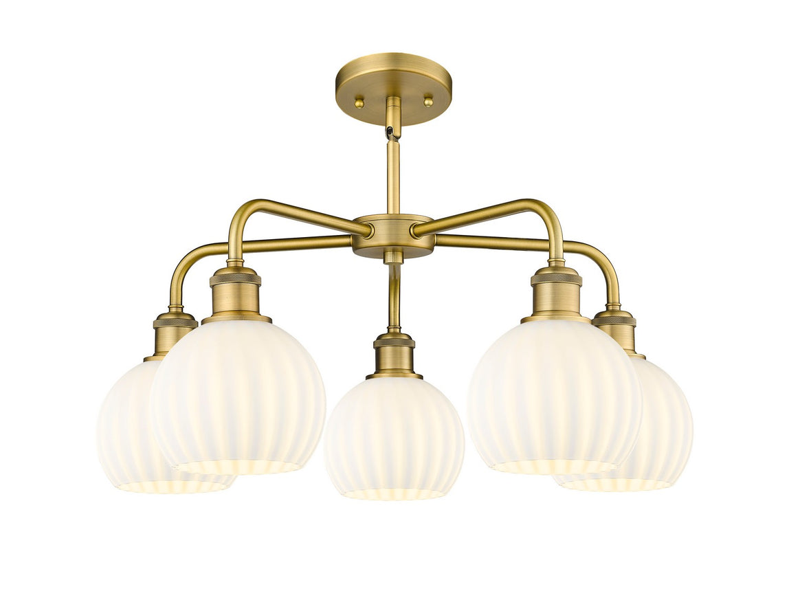 Innovations - 516-5CR-BB-G1217-6WV - LED Chandelier - Ballston - Brushed Brass