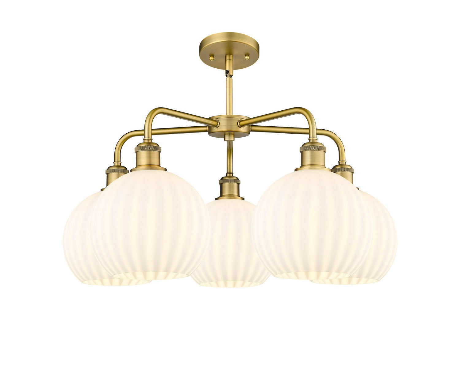 Innovations - 516-5CR-BB-G1217-8WV - LED Chandelier - Ballston - Brushed Brass