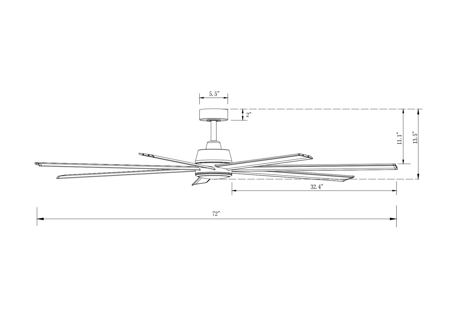 Beacon Lighting - 51611001 - 72" Ceiling Fan - Atlanta - Koa