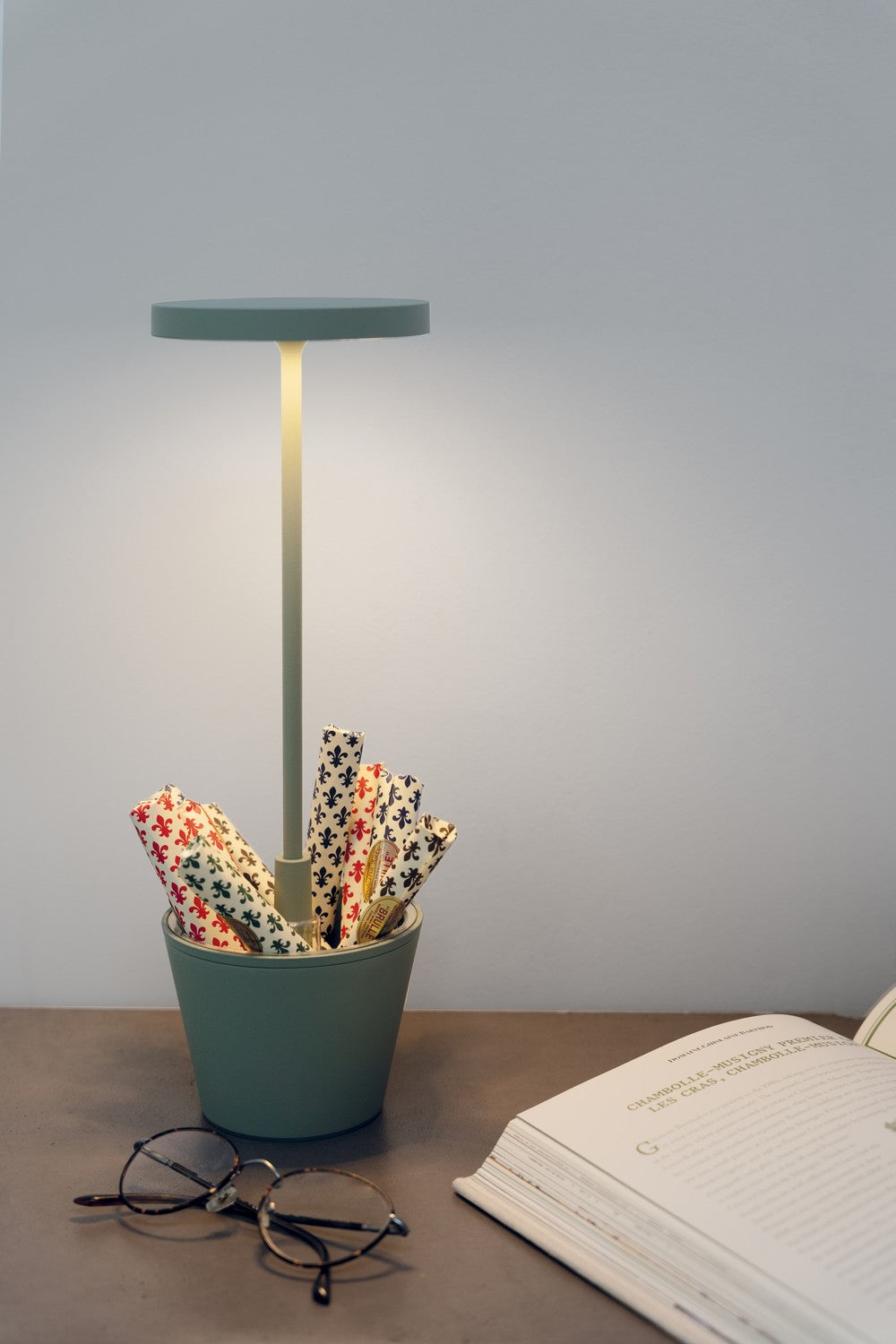 Zafferano - LD0420G4 - LED Table Lamp - Poldina - Sage Green