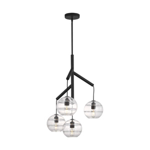 Visual Comfort Modern - 700SDNMPR1CB - Four Light Chandelier - Sedona - Nightshade Black