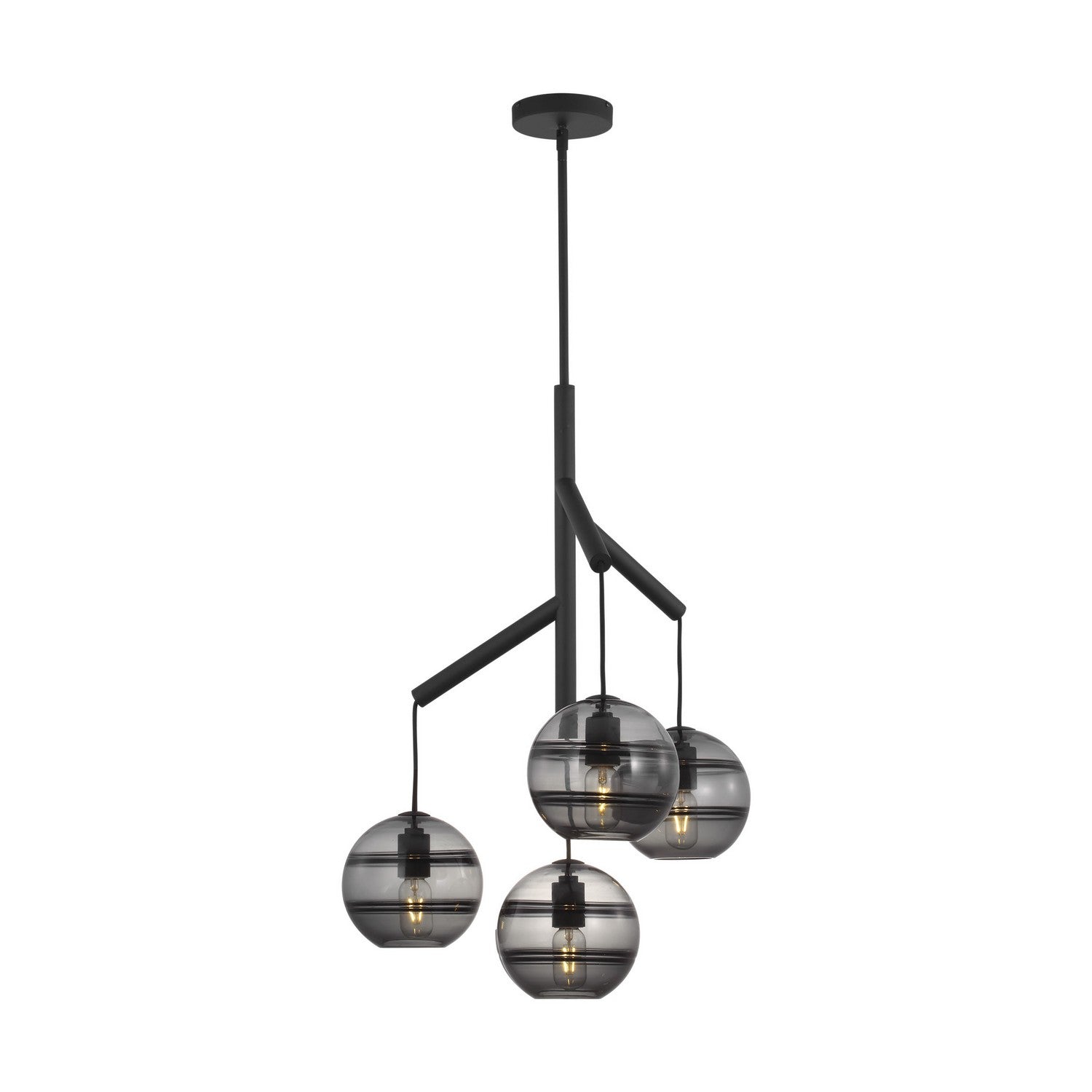 Visual Comfort Modern - 700SDNMPR1KB - Four Light Chandelier - Sedona - Nightshade Black