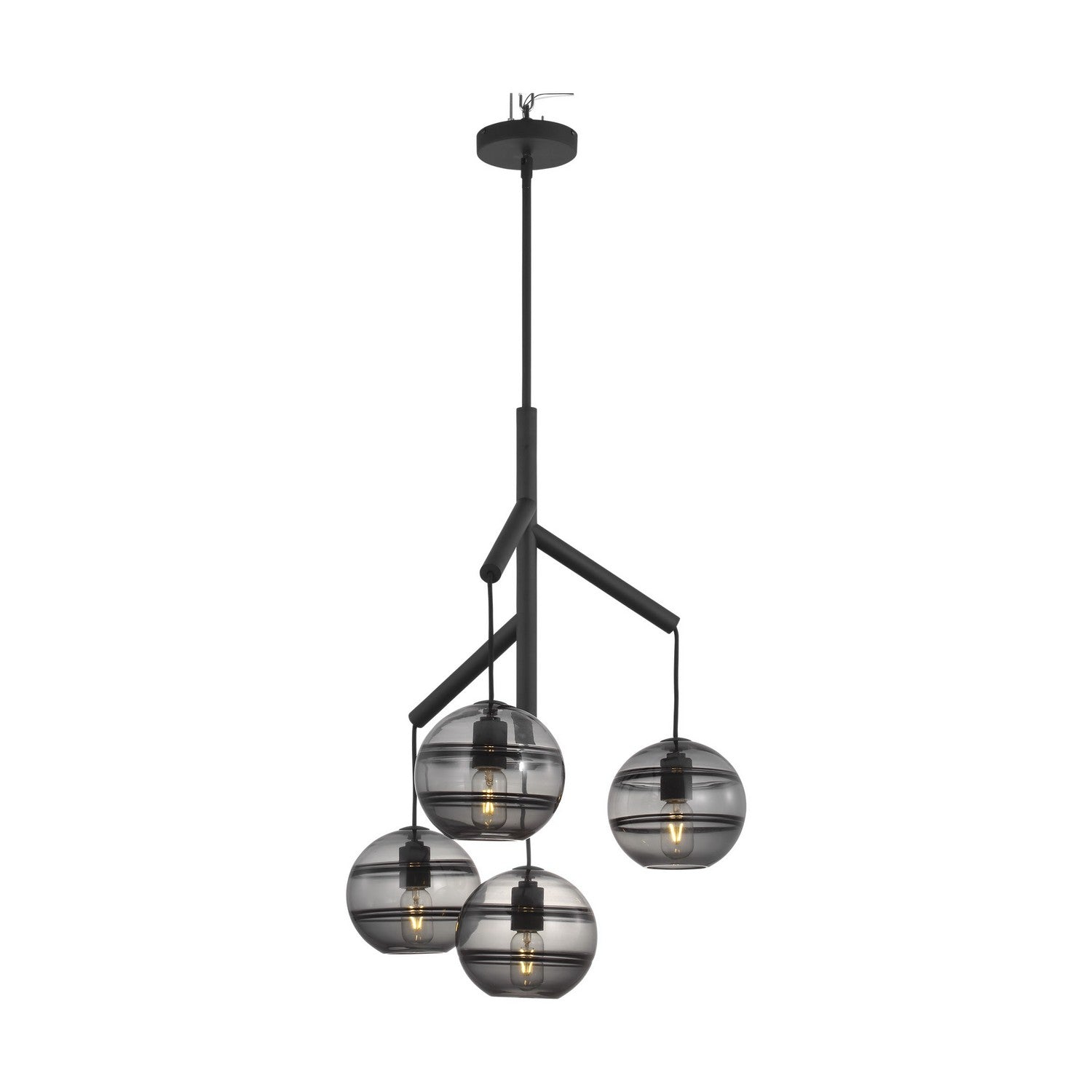 Visual Comfort Modern - 700SDNMPR1KB - Four Light Chandelier - Sedona - Nightshade Black