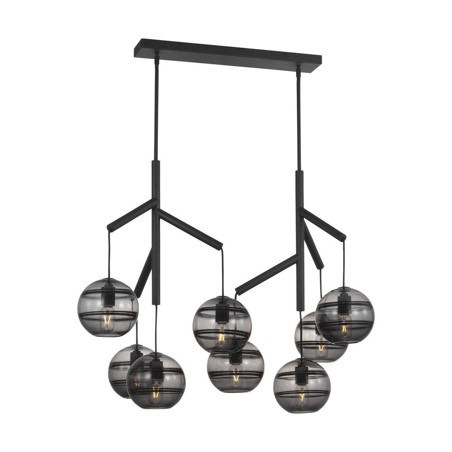 Visual Comfort Modern - 700SDNMPL2KB - Eight Light Chandelier - Sedona - Nightshade Black