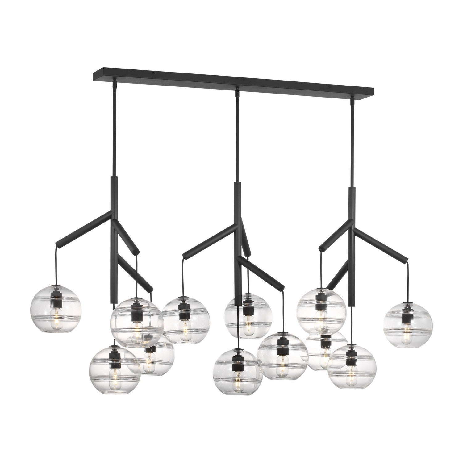 Visual Comfort Modern - 700SDNMPL3CB - 12 Light Chandelier - Sedona - Nightshade Black