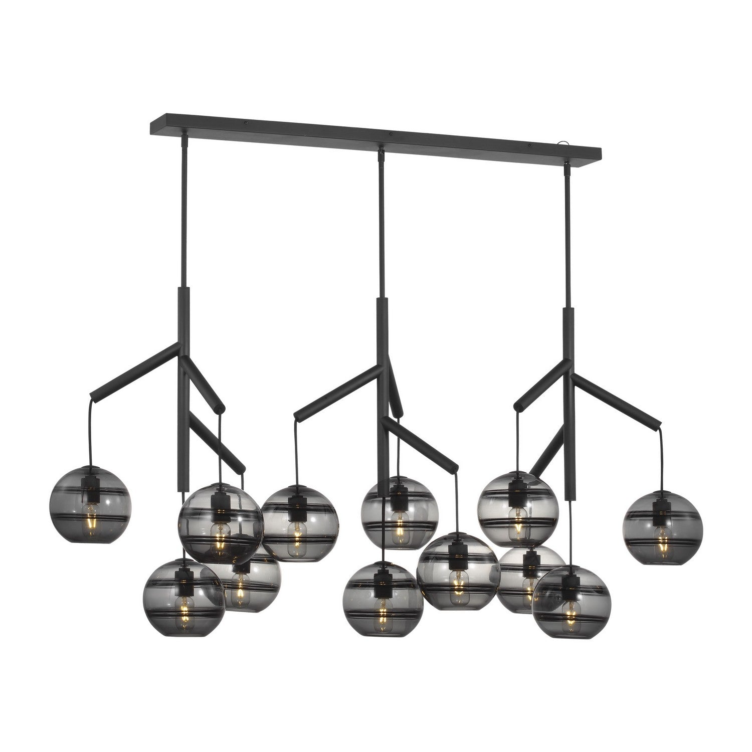 Visual Comfort Modern - 700SDNMPL3KB-LED927 - LED Chandelier - Sedona - Nightshade Black