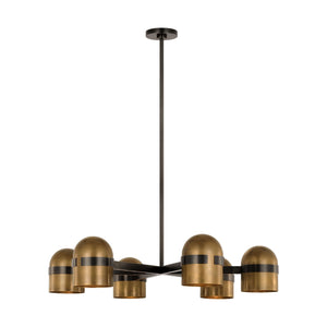 Visual Comfort Modern - AKCH33427BDZ/BWB - LED Chandelier - Octavia - Blackened Bronze/Bright Worn Brass