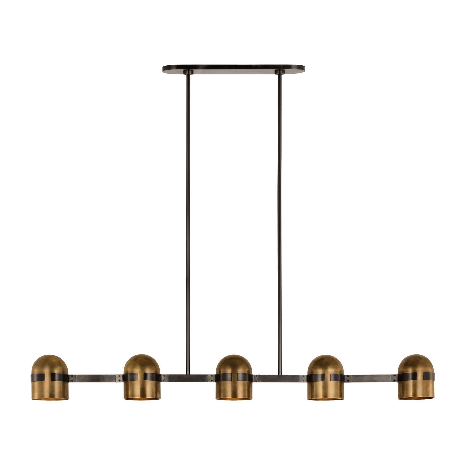 Visual Comfort Modern - AKLS33727BDZ/BWB - LED Linear Chandelier - Octavia - Blackened Bronze/Bright Worn Brass