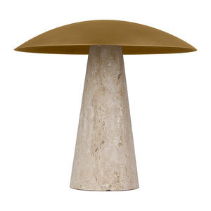 Visual Comfort Modern - SLTB34327NB/NT - LED Table Lamp - Aegis - Natural Brass/Natural Travertine