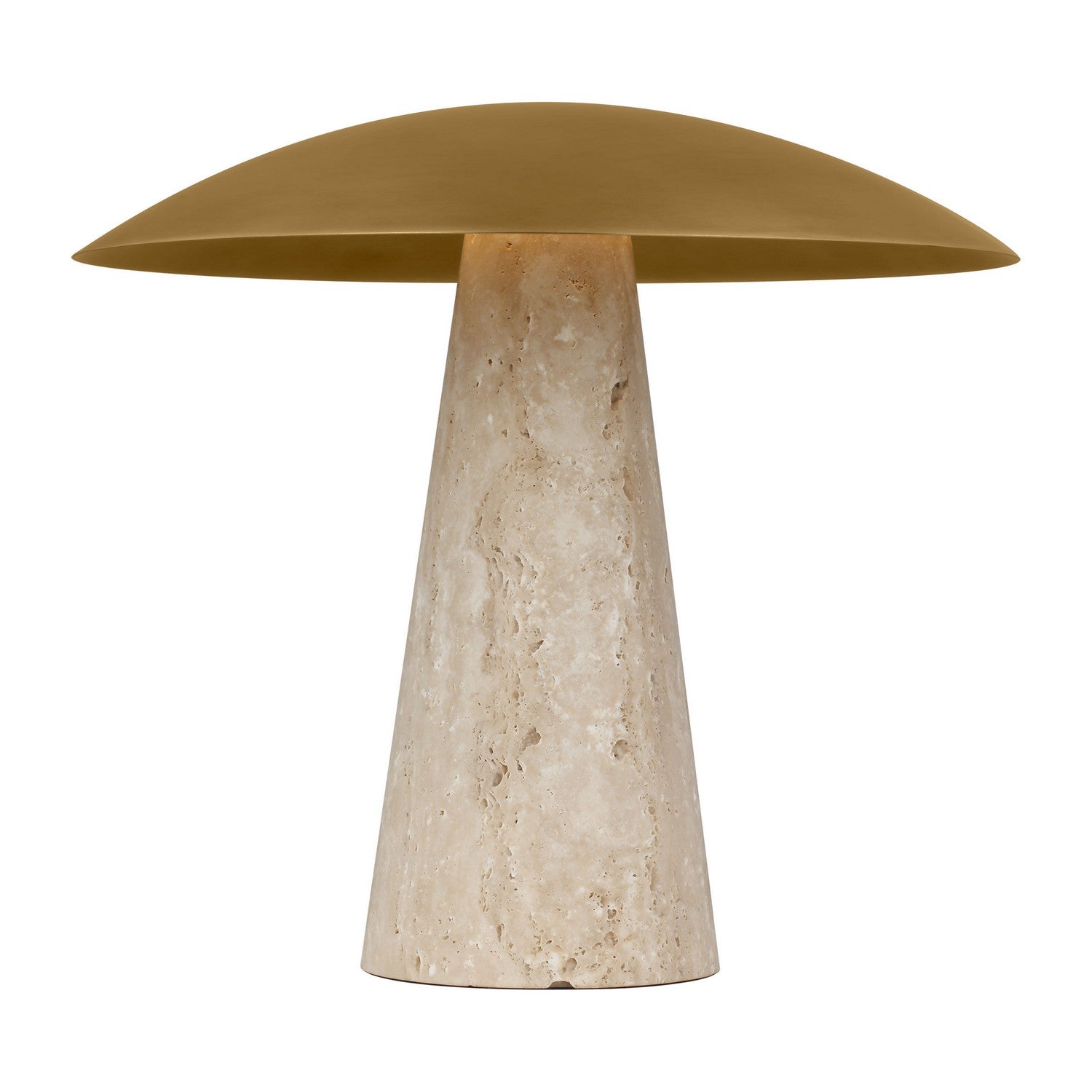 Visual Comfort Modern - SLTB34327NB/NT - LED Table Lamp - Aegis - Natural Brass/Natural Travertine