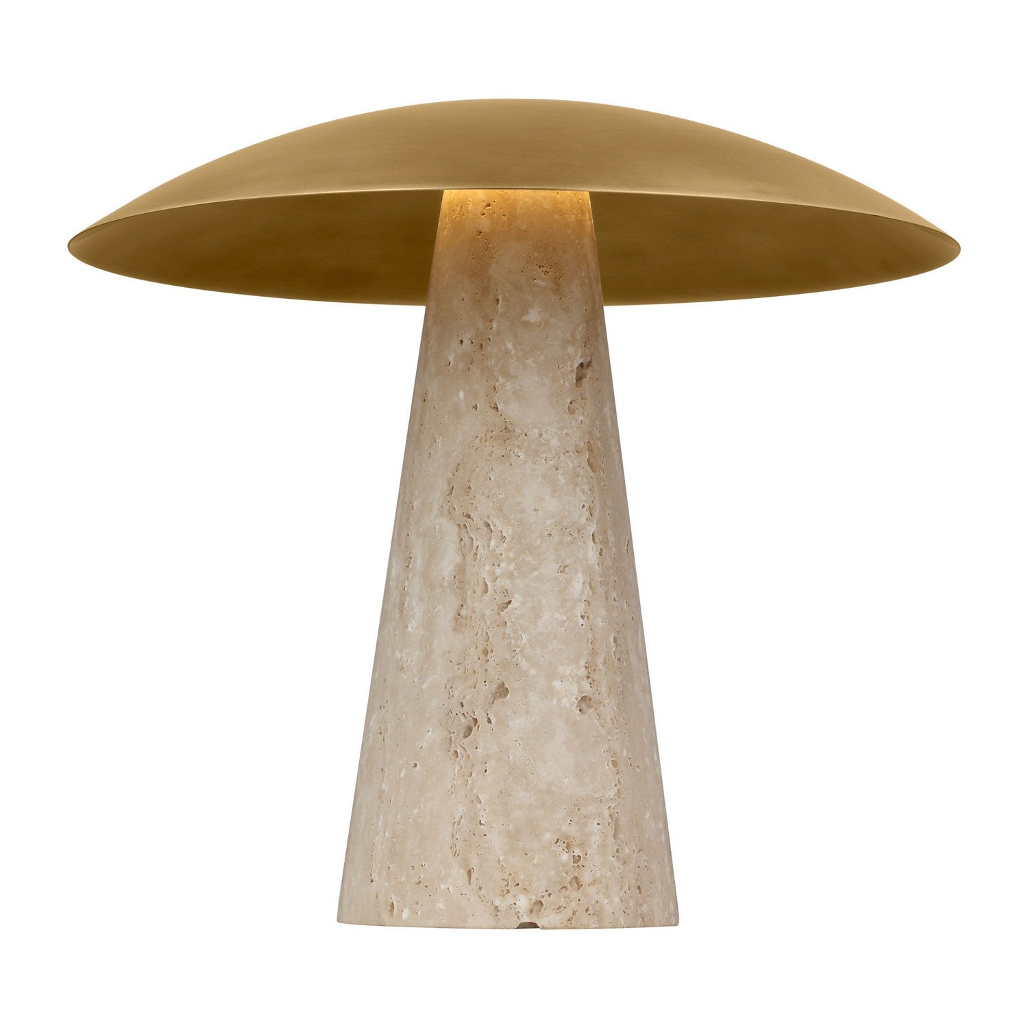 Visual Comfort Modern - SLTB34327NB/NT - LED Table Lamp - Aegis - Natural Brass/Natural Travertine