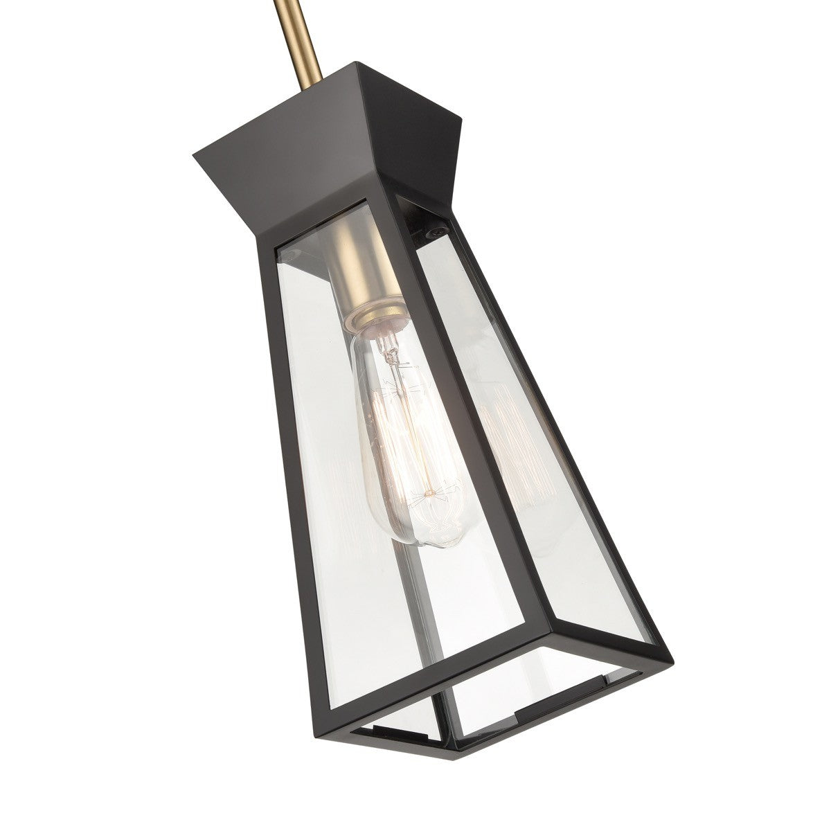 Artcraft - AC11850BK - One Light Pendant - Lucian - Black and Brushed Brass