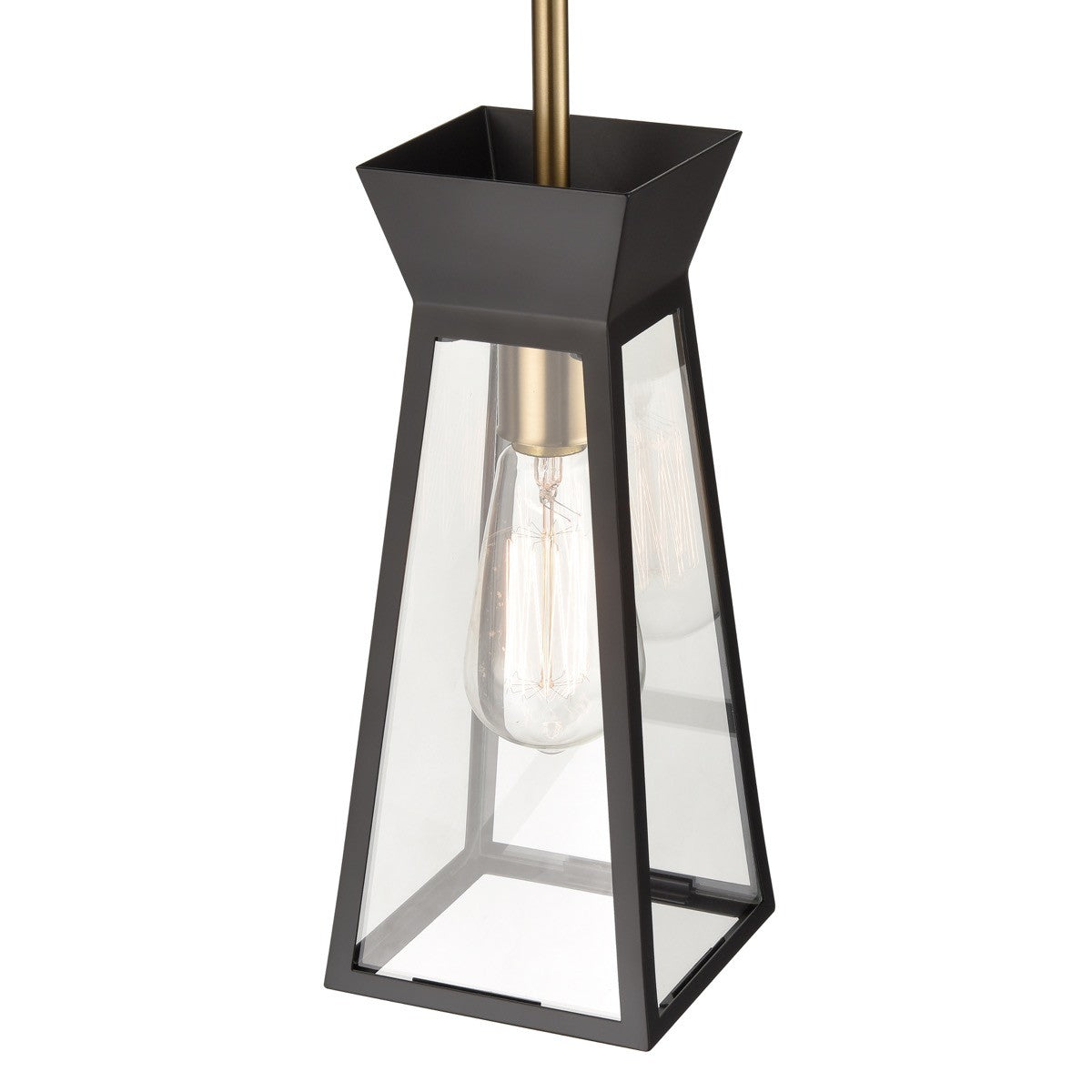 Artcraft - AC11850BK - One Light Pendant - Lucian - Black and Brushed Brass