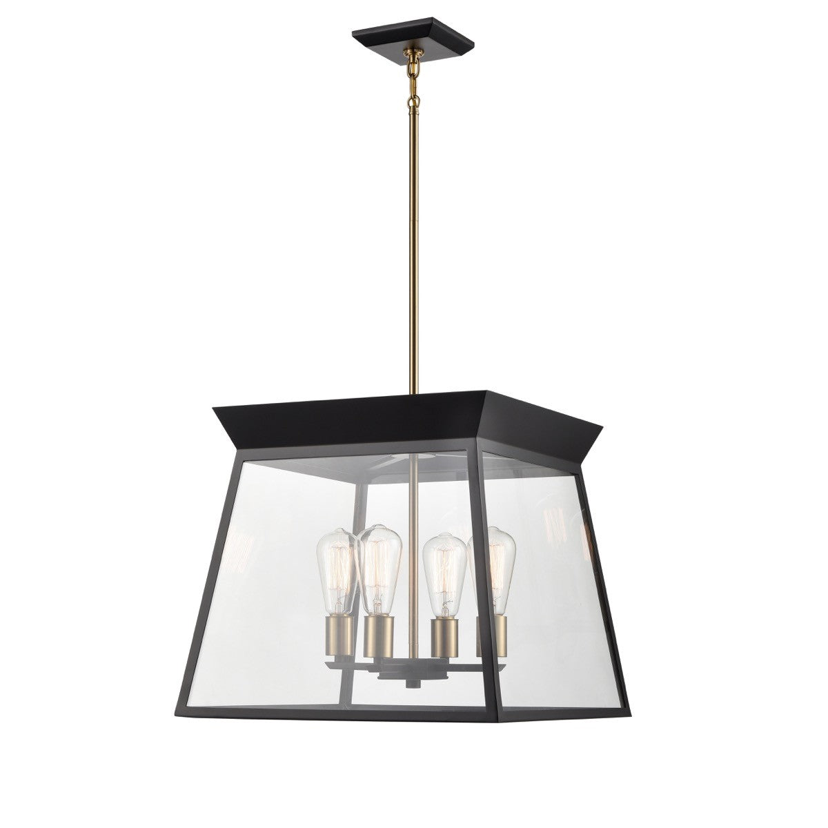 Artcraft - AC11852BK - Four Light Chandelier - Lucian - Black and Brushed Brass