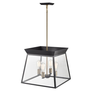 Artcraft - AC11852BK - Four Light Chandelier - Lucian - Black and Brushed Brass