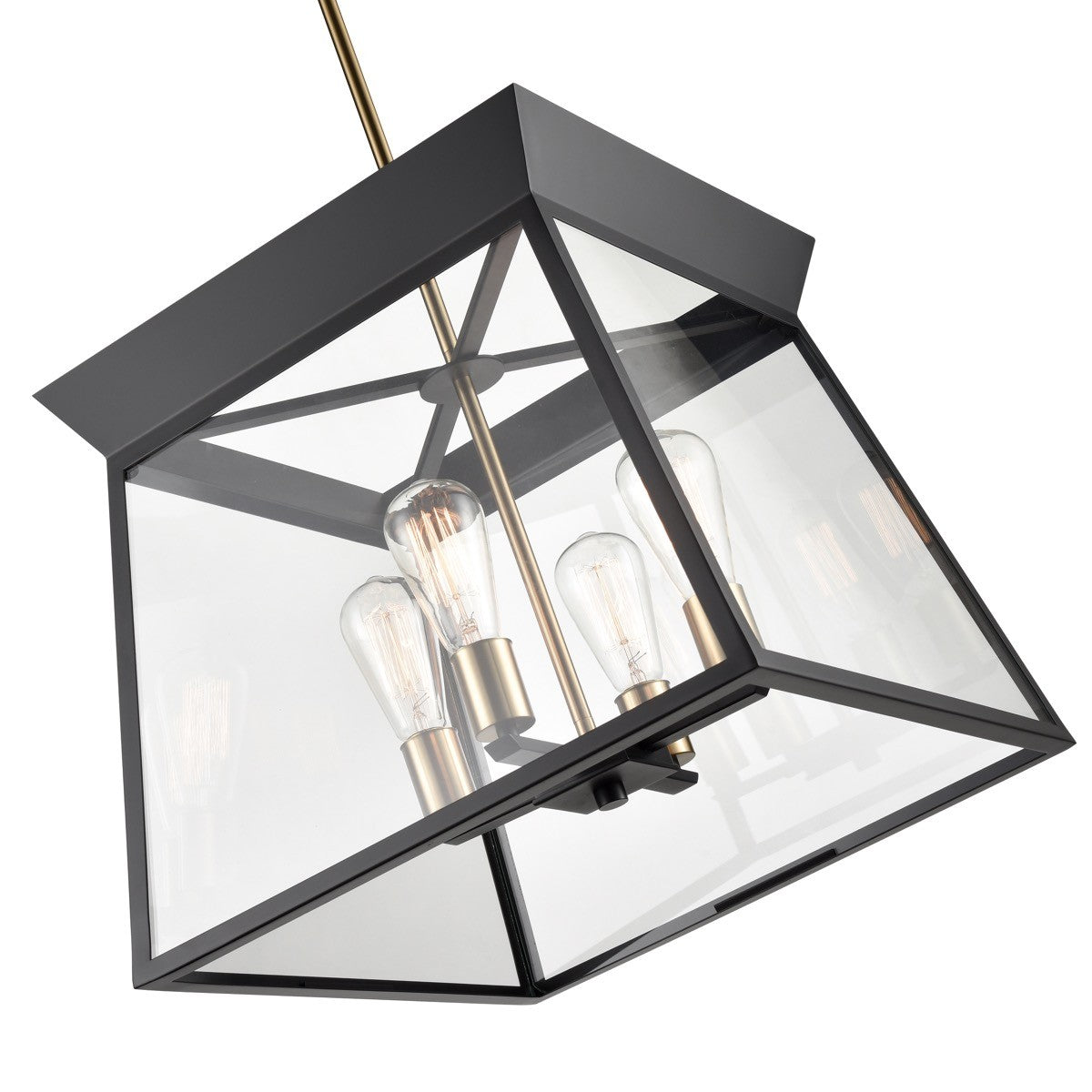 Artcraft - AC11852BK - Four Light Chandelier - Lucian - Black and Brushed Brass