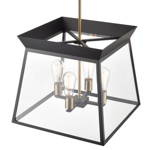 Artcraft - AC11852BK - Four Light Chandelier - Lucian - Black and Brushed Brass