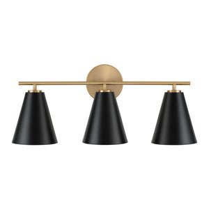 Capital Lighting - AA1039RK - Three Light Vanity - Charlie - Matte Brass and Black