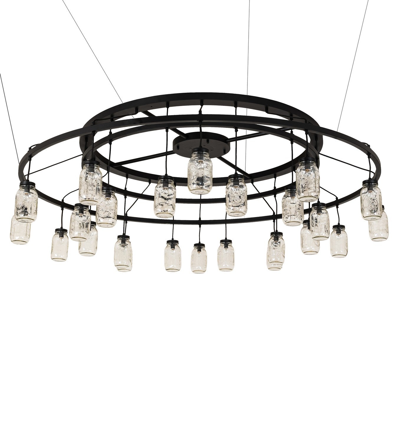 Meyda Tiffany - 266583 - 24 Light Chandelier - Mason Jar - Textured Black