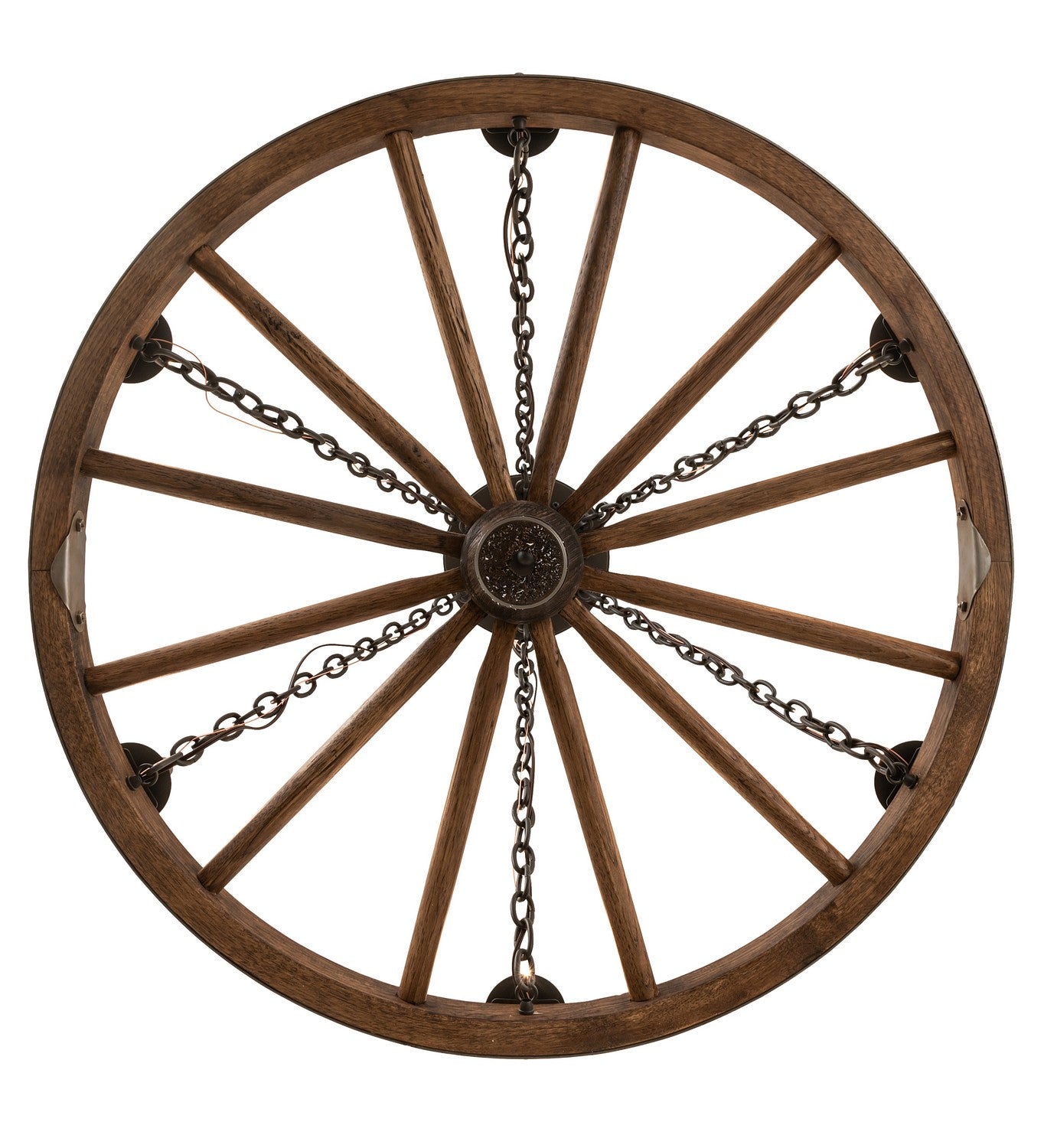 Meyda Tiffany - 266690 - Six Light Chandelier - Wagon Wheel - Wrought Iron/ Dark Walnut