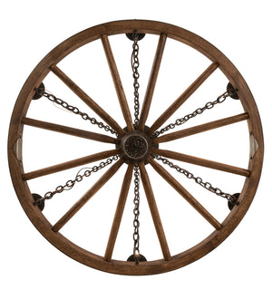 Meyda Tiffany - 266690 - Six Light Chandelier - Wagon Wheel - Wrought Iron/ Dark Walnut