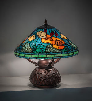 Meyda Tiffany - 270673 - Three Light Table Lamp - Tiffany Poppy - Antique,Mahogany Bronze