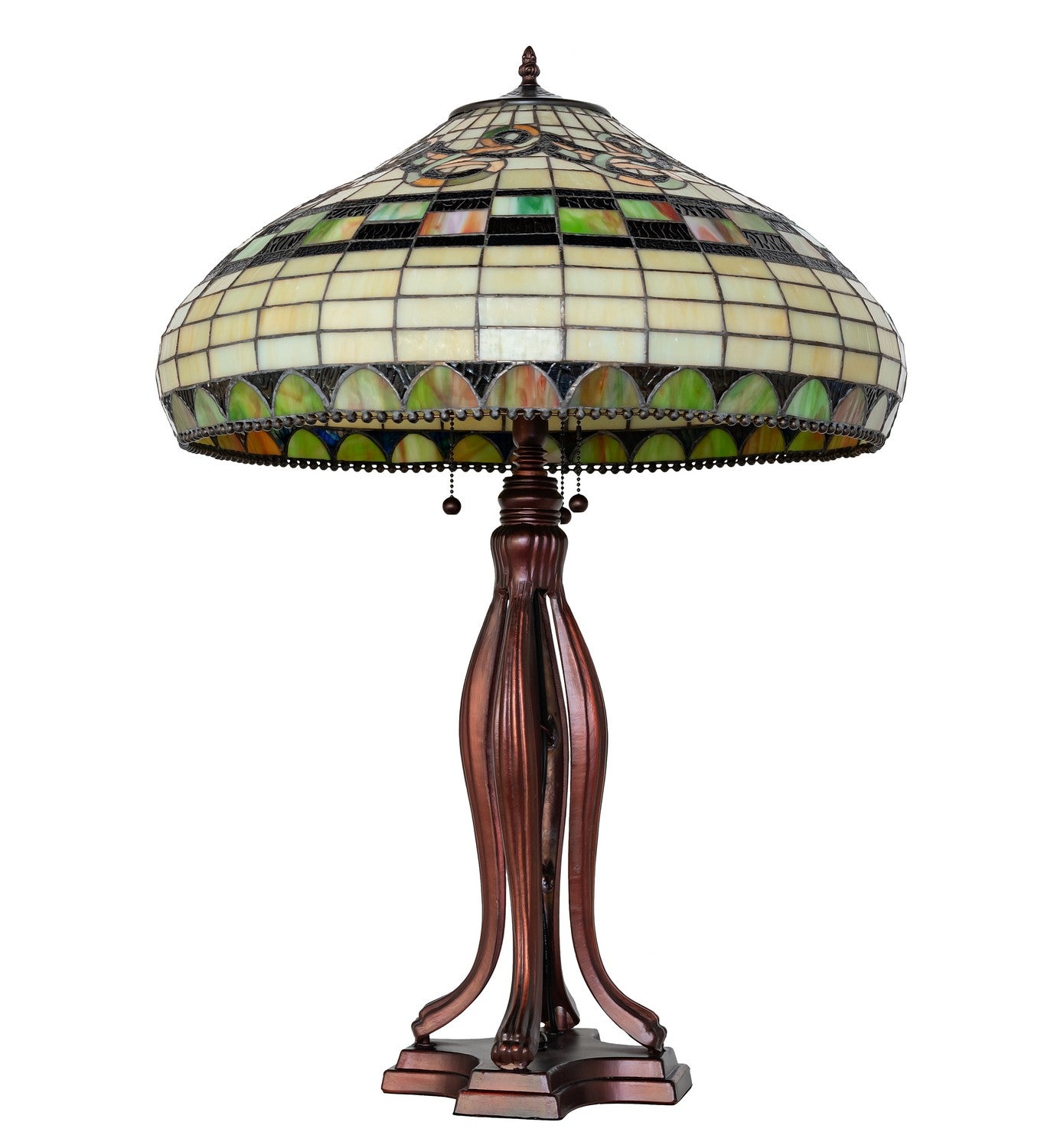 Meyda Tiffany - 65469 - Three Light Table Lamp - Tiffany Edwardian - Mahogany Bronze