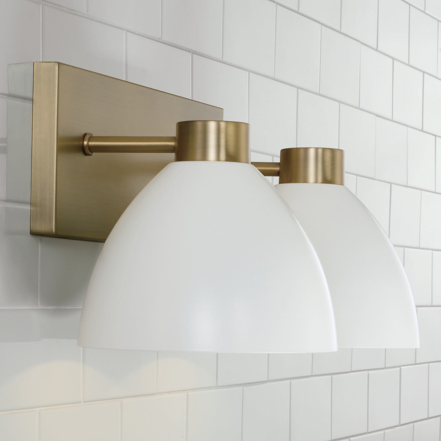 Capital Lighting - 152021AW - Two Light Vanity - Ross - Aged Brass and White