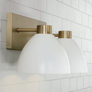 Capital Lighting - 152021AW - Two Light Vanity - Ross - Aged Brass and White